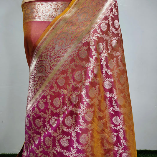 Elegant Banaras Handloom Opara Katan Silk Woven Saree – Timeless Tradition & Luxury