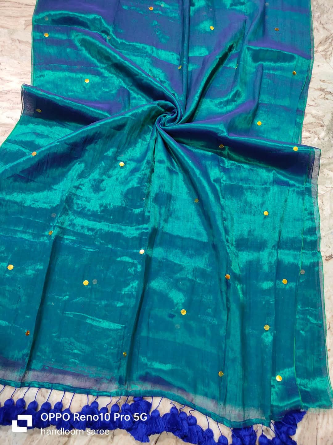 Pure Handloom Soft Tissue Silk Sarees with Sheer Pallu & Golden Accents