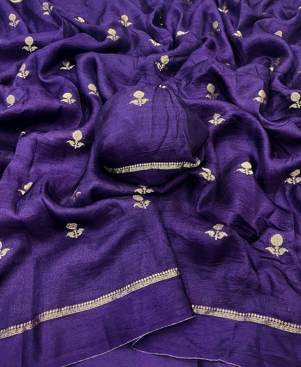 Pure Soft Viscose Khadi Silk Saree with Satin Border | Partywear Elegance